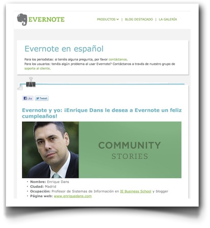 Felicitando a Evernote